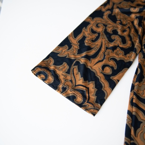 Soft Surroundings Embellished Blue and Brown V-Neck Tunic Size Large - Picture 10 of 14